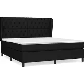 Syfax Cama box spring con colchón tela negro 160x200 cm