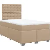 Syfax Cama box spring con colchón cuero sintético capuchino 120x190cm