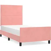 Syfax Estructura de cama sin colchón terciopelo rosa 80x200 cm