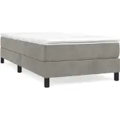 Syfax Estructura de cama con somier terciopelo gris claro 80x200 cm