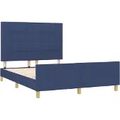 Syfax Cama sin colchón tela azul 140x190 cm