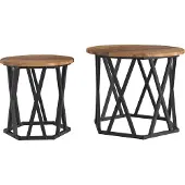 Syfax Mesa lateral 2 pcs madera reciclada