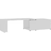 Syfax Mesa de centro madera contrachapada blanco 150x50x35 cm