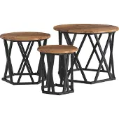 Syfax Mesa Lateral Nido 3 pcs Madera envejecida