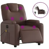Sonstiges Sillón de masaje reclinable eléctrico cuero sintético marrón