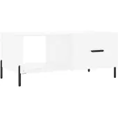 Syfax Mesa de centro madera contrachapada blanco 90x50x40 cm
