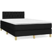 Syfax Cama box spring con colchón tela negro 120x200 cm
