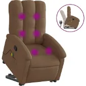 Syfax Silla de masaje reclinable de pie de tela marrón
