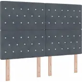 Syfax Cabecero LED con tiras LED Manual Gris oscuro 160 cm Terciopelo
