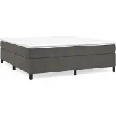 Syfax Cama box spring con colchón terciopelo gris oscuro 160x200 cm