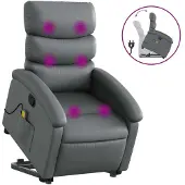 Sonstiges Sillón reclinable de masaje de pie cuero artificial gris