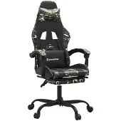 Syfax Silla gaming giratoria y reposapiés cuero sintético