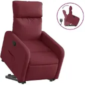 Sonstiges Sillón reclinable elevable tela rojo tinto