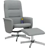Sonstiges Sillón reclinable de masaje con reposapiés tela gris claro