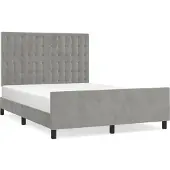 Syfax Estructura de cama sin colchón terciopelo gris claro 140x190 cm