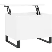 Syfax Mesa de centro madera contrachapada blanco 60x44,5x45 cm