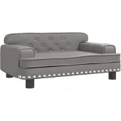 Syfax Cama para perros de cuero sintético gris 70x45x30 cm