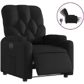 Syfax Sillón reclinable eléctrico de cuero sintético negro