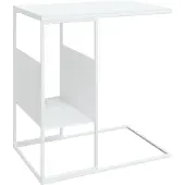 Syfax Mesa auxiliar de madera contrachapada blanco 55x36x59,5 cm