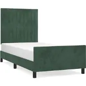 Syfax Estructura cama sin colchón terciopelo verde oscuro 100x200 cm