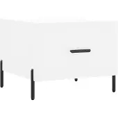 Syfax Mesa de centro madera de ingeniería blanca 50x50x40 cm