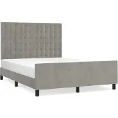 Syfax Estructura de cama sin colchón terciopelo gris claro 140x200 cm
