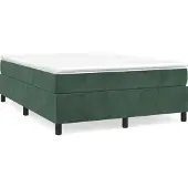 Syfax Estructura Estructura de cama con somier terciopelo verde oscuro 140x200 cm