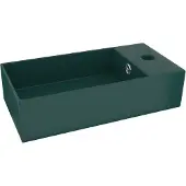 Syfax Lavabo con rebosadero cerámica verde oscuro