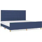 Syfax Cama sin colchón tela azul 200x200 cm