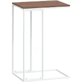 Syfax Mesa auxiliar de madera contrachapada blanco 40x30x59 cm