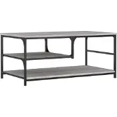 Syfax Mesa de centro madera contrachapada gris Sonoma 90x49x40 cm