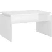Syfax Mesa de centro madera contrachapada blanco brillante 68x50x38cm