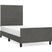 Syfax Estructura de cama sin colchón terciopelo gris oscuro 100x200cm