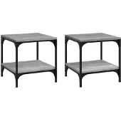 Syfax Mesas auxiliares 2 uds contrachapada gris Sonoma 40x40x40 cm
