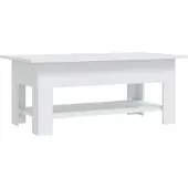 Syfax Mesa de centro madera de ingeniería blanca 102x55x42 cm