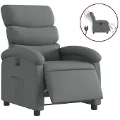 Syfax Sillón reclinable eléctrico de tela gris oscuro