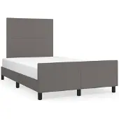 Syfax Estructura de cama sin colchón cuero sintético gris 120x200 cm