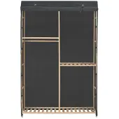 Syfax Armario de tela de 3 niveles gris 110x40x170 cm