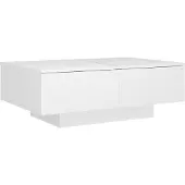 Syfax Mesa de centro madera contrachapada blanco 90x60x31 cm