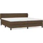 Syfax Cama box spring con colchón tela marrón oscuro 200x200 cm
