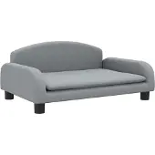 Syfax Cama para perros de tela gris claro 70x45x30 cm