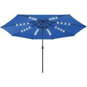 Syfax Sombrilla de jardín con luces LED azul celeste 400 cm