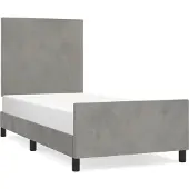 Syfax Estructura de cama sin colchón terciopelo gris claro 90x200 cm