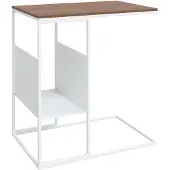 Syfax Mesa auxiliar de madera contrachapada blanca 55x36x59,5 cm