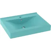 Syfax Lavabo de lujo con grifo cerámica 60x46 cm verde claro