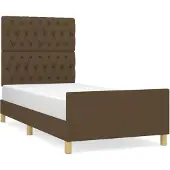 Syfax Estructura de cama sin colchón tela marrón oscuro 90x200 cm