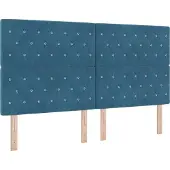 Syfax Cabecero LED con tiras LED Manual Azul Oscuro 180 cm Terciopelo