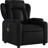 Syfax Sillón reclinable de masaje en piel sintética negra