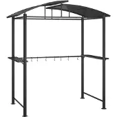 Syfax Cenador barbacoa estante lateral acero antracita 210x114x230 cm