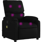Syfax Sillón reclinable de masaje en piel sintética negra